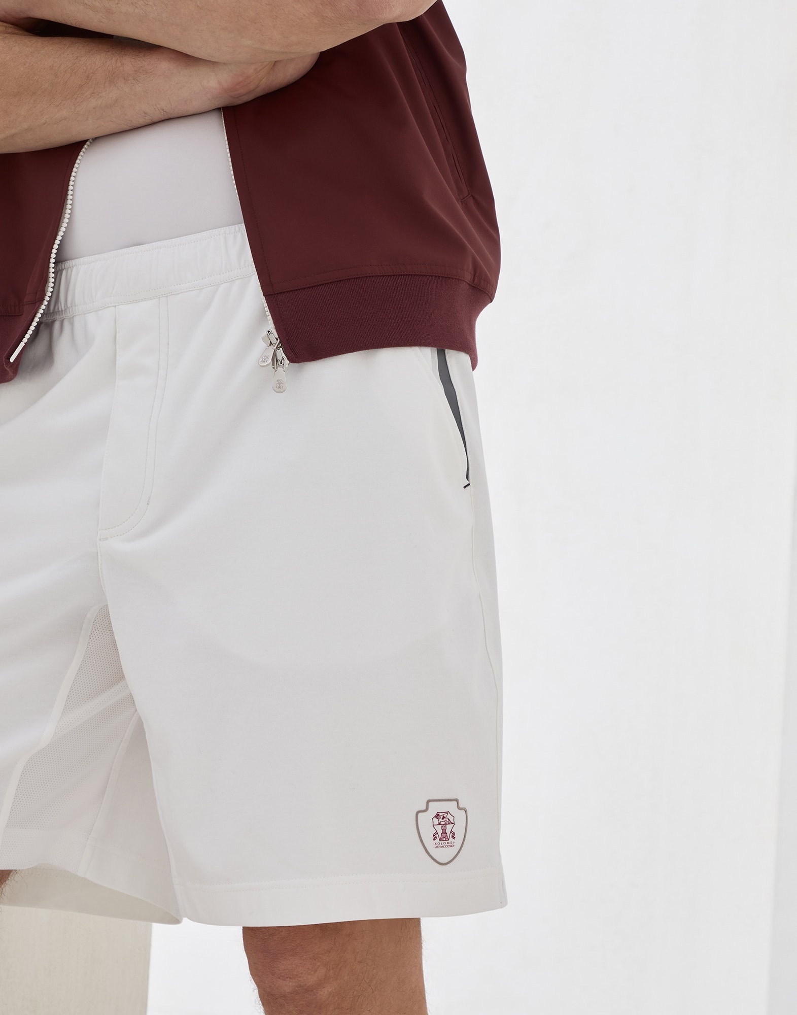 Cotton interlock shorts with logo - 3