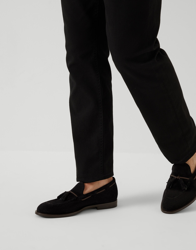 Suede loafers with tassels 4