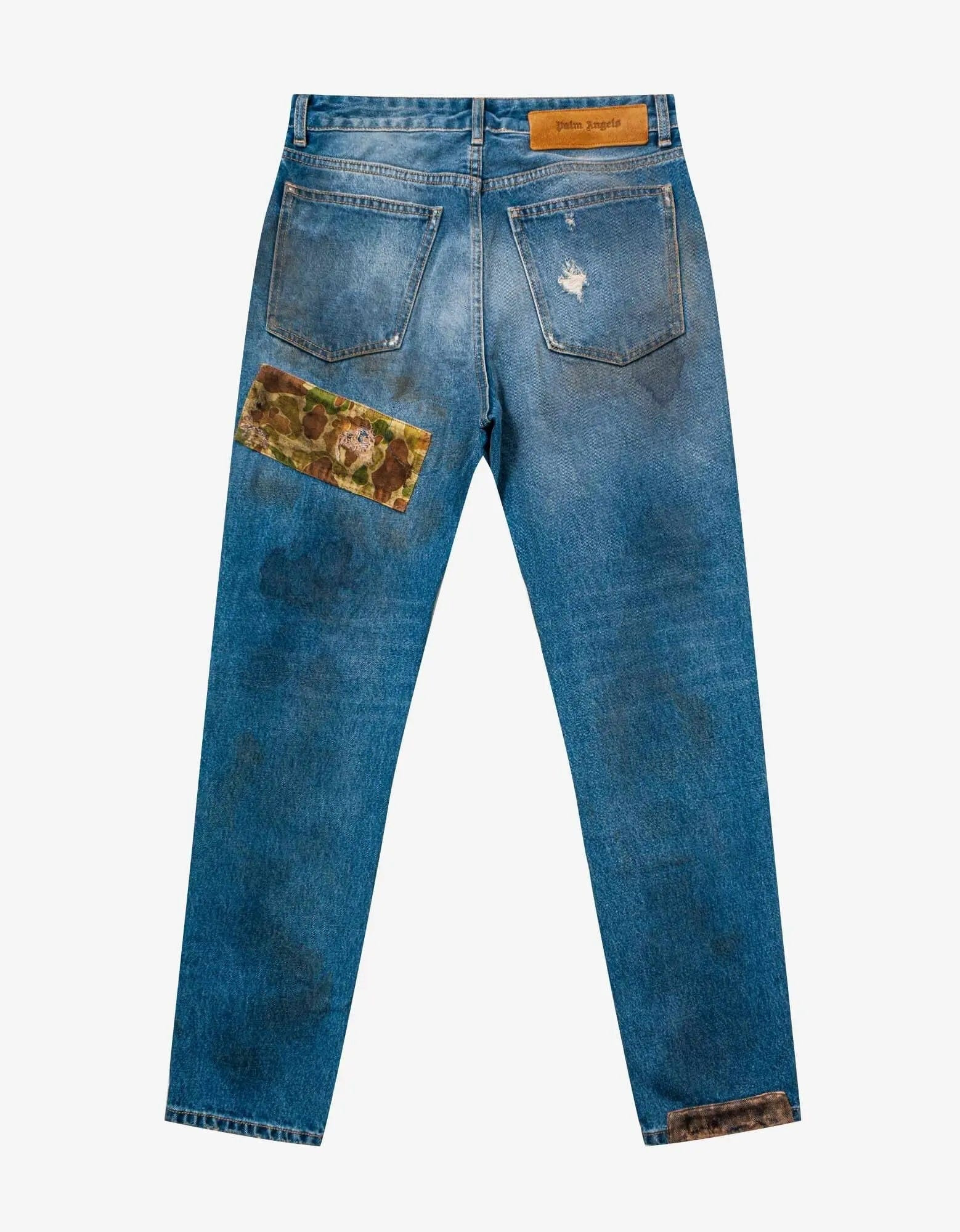 Palm Angels Blue Curved Palm Tree Regular Jeans - 2