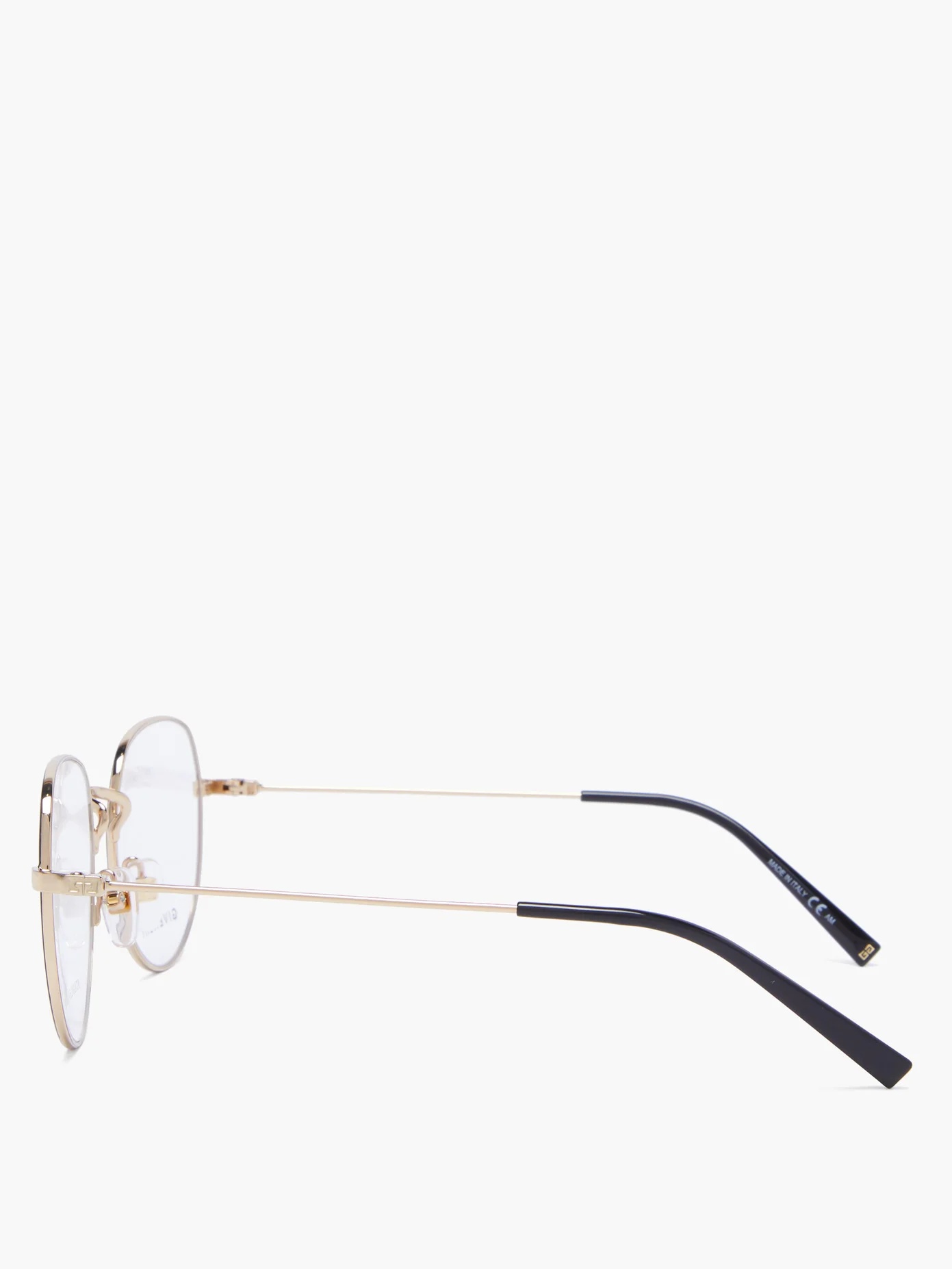 Monogram-hinge round stainless-steel glasses - 4