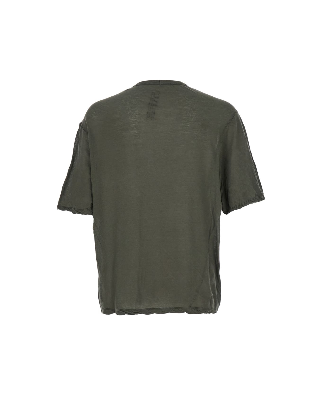 'brad' Green Crewneck T-shirt With Rear Stitching In Cotton Man - 2