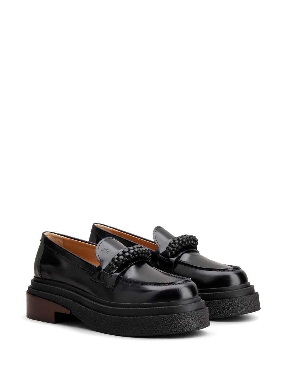 almond-toe leather loafers - 2