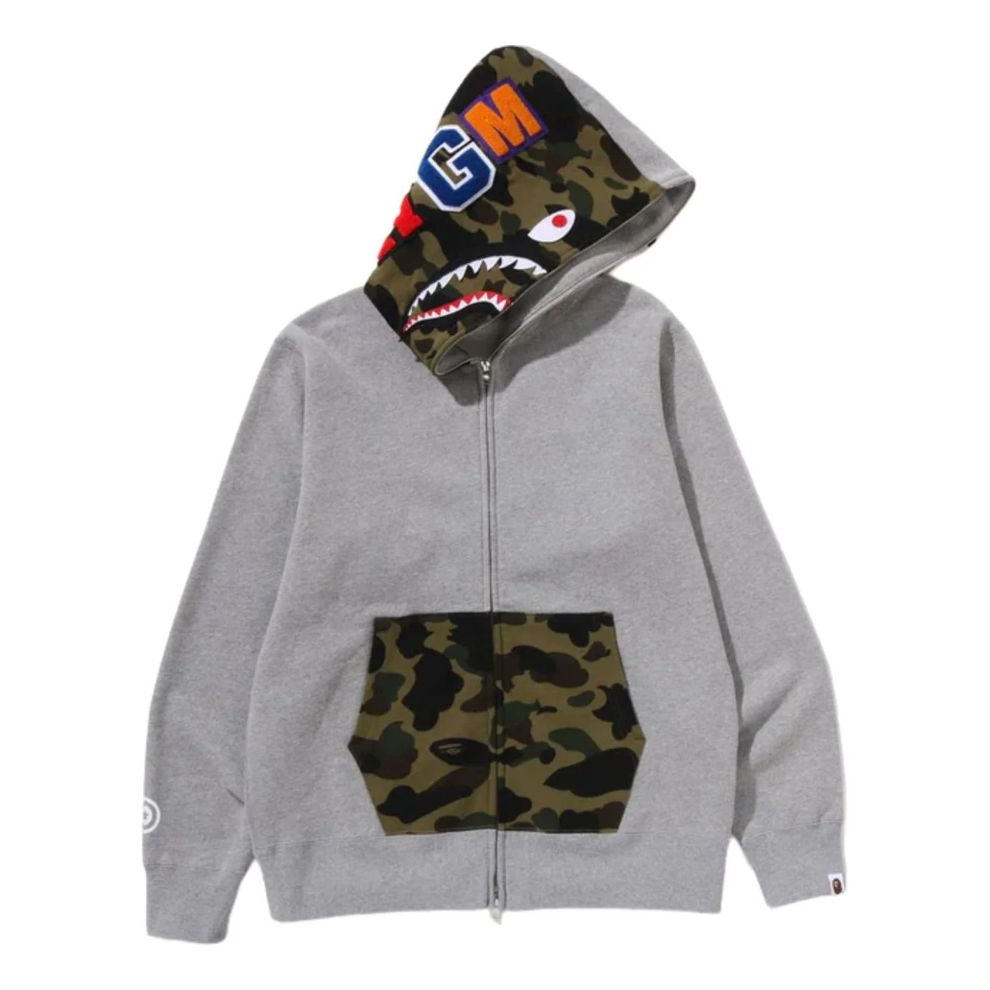 A Bathing Ape Shark Full Zip Hoodie 'Gray' 1L70-115-005-GRY - 1
