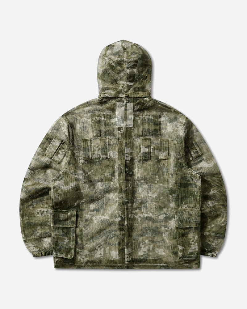 A BATHING APE® Men's Multi Pixel Camo Mask Hooded Shirt Jacket Green outlook