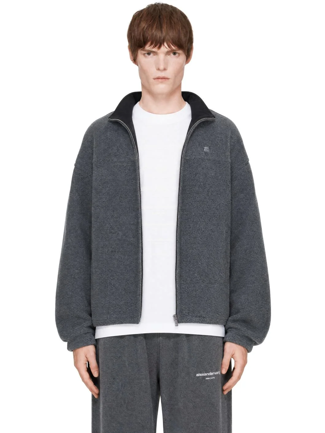 Gray Reversible Funnel Track Jacket - 1