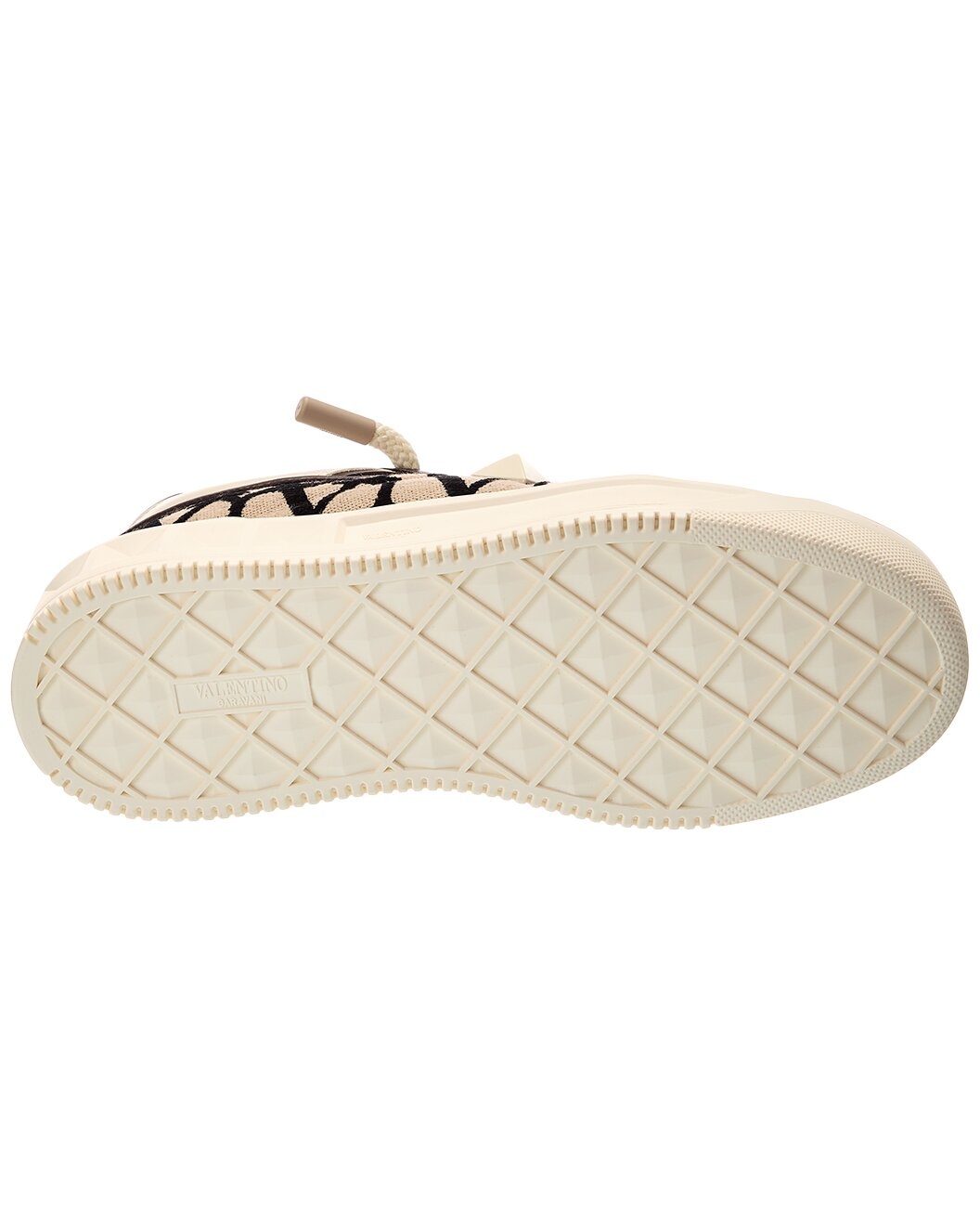 Valentino One Stud XL Toile Iconographe Canvas & Leather Sneaker - 4