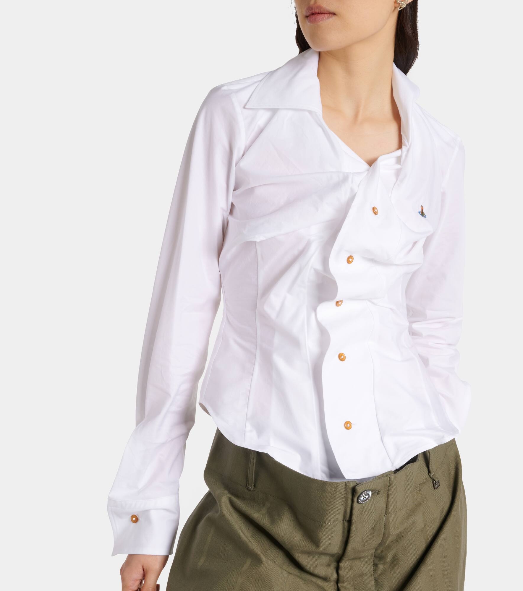 Drunken gathered cotton shirt - 6