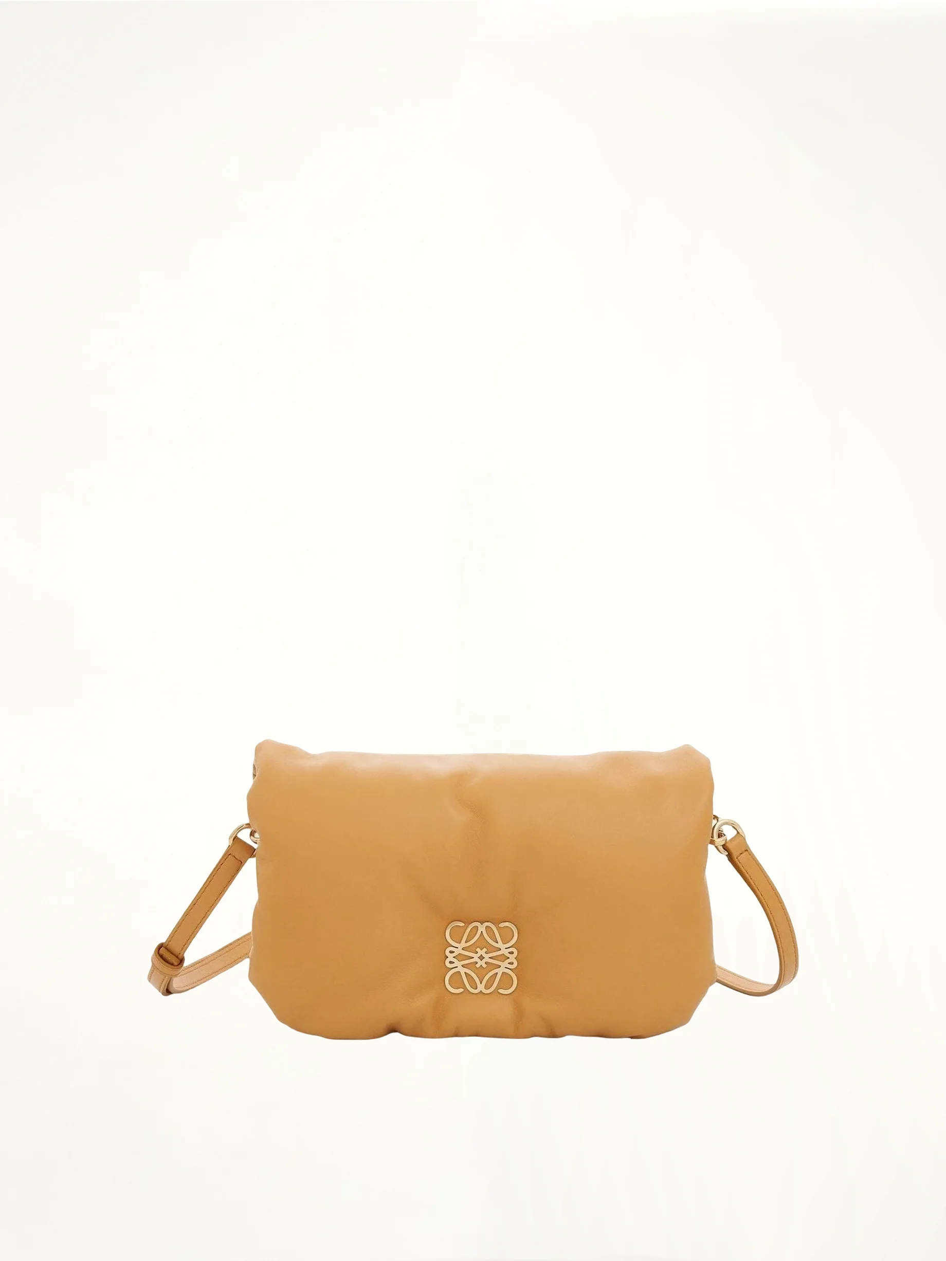 Mini Puffer Goya Bag in Shiny Nappa Lambskin in Camel - 1