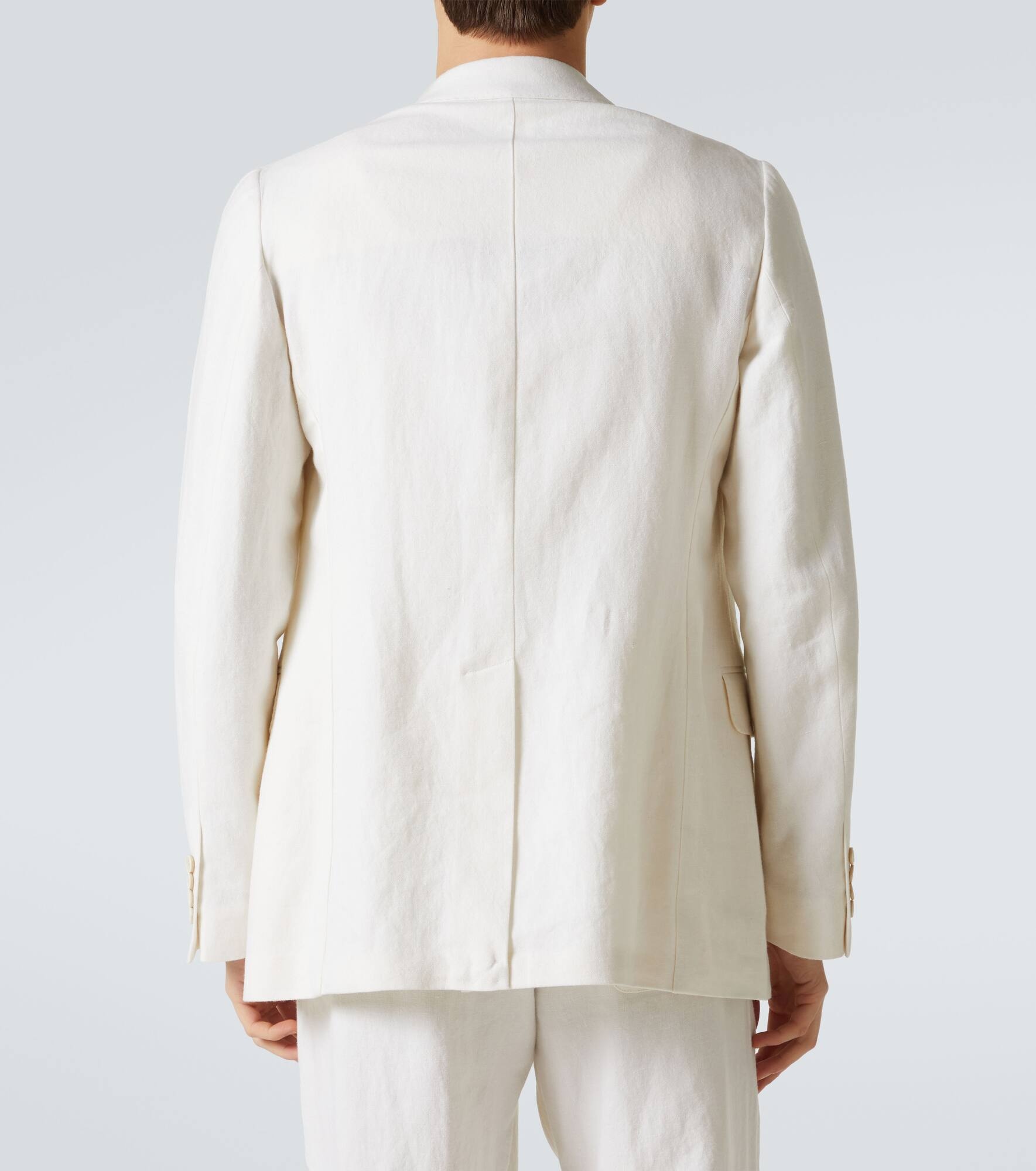 Linen, wool, silk, and cashmere blazer - 4