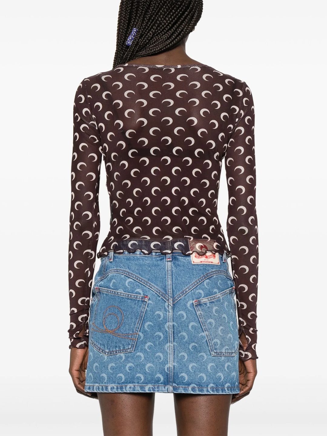 Recycled Moon Mesh Cropped Tee - 4