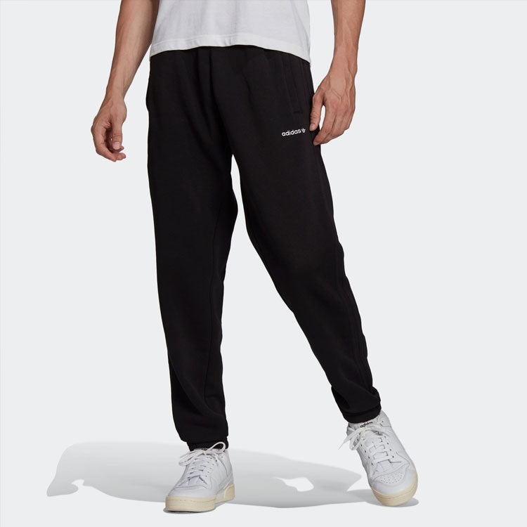 Men's adidas originals Solid Color Printing Sports Pants/Trousers/Joggers Black HC7132 - 2