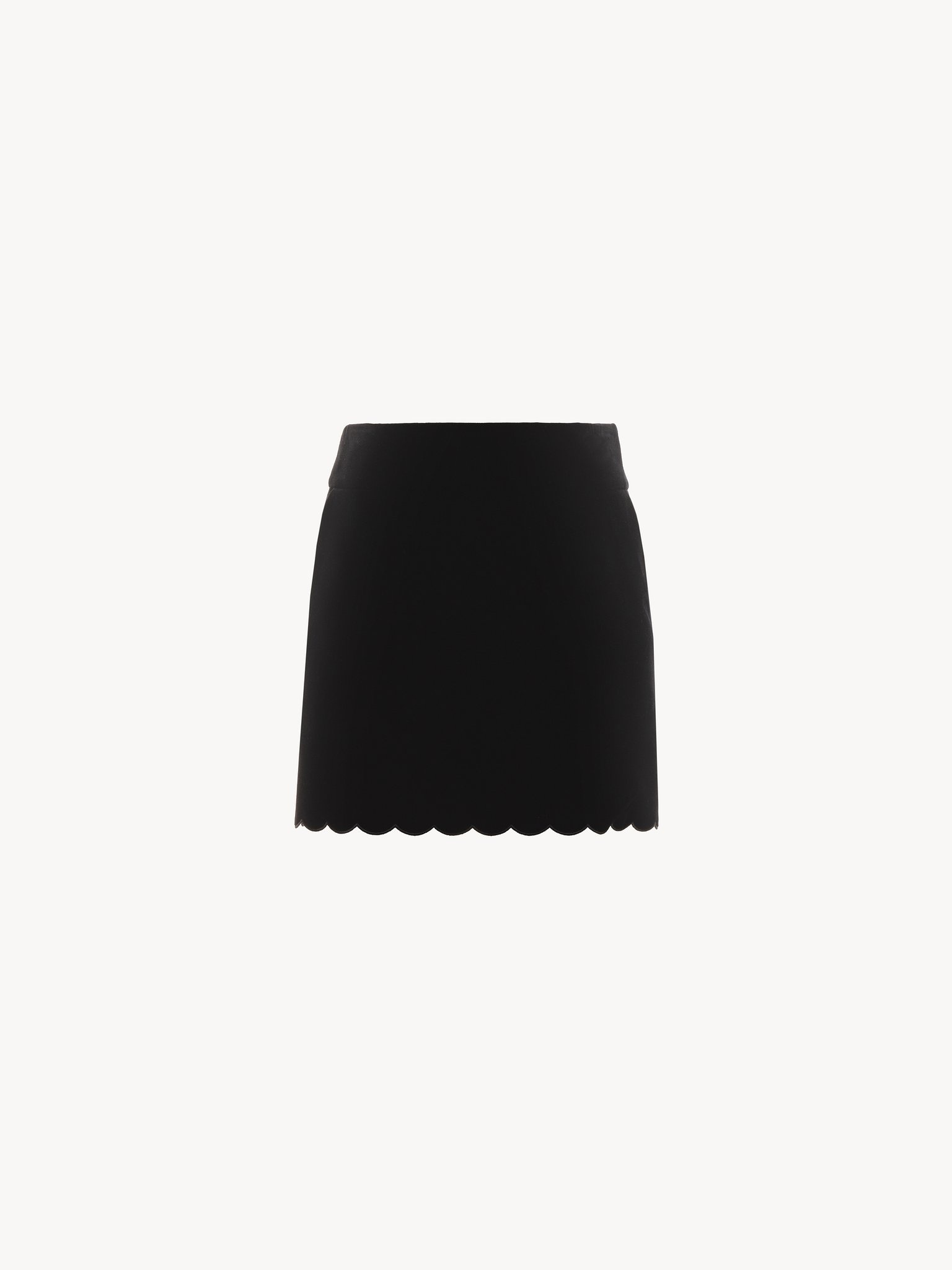 SCALLOPED MINI SKIRT IN VELVET - 2