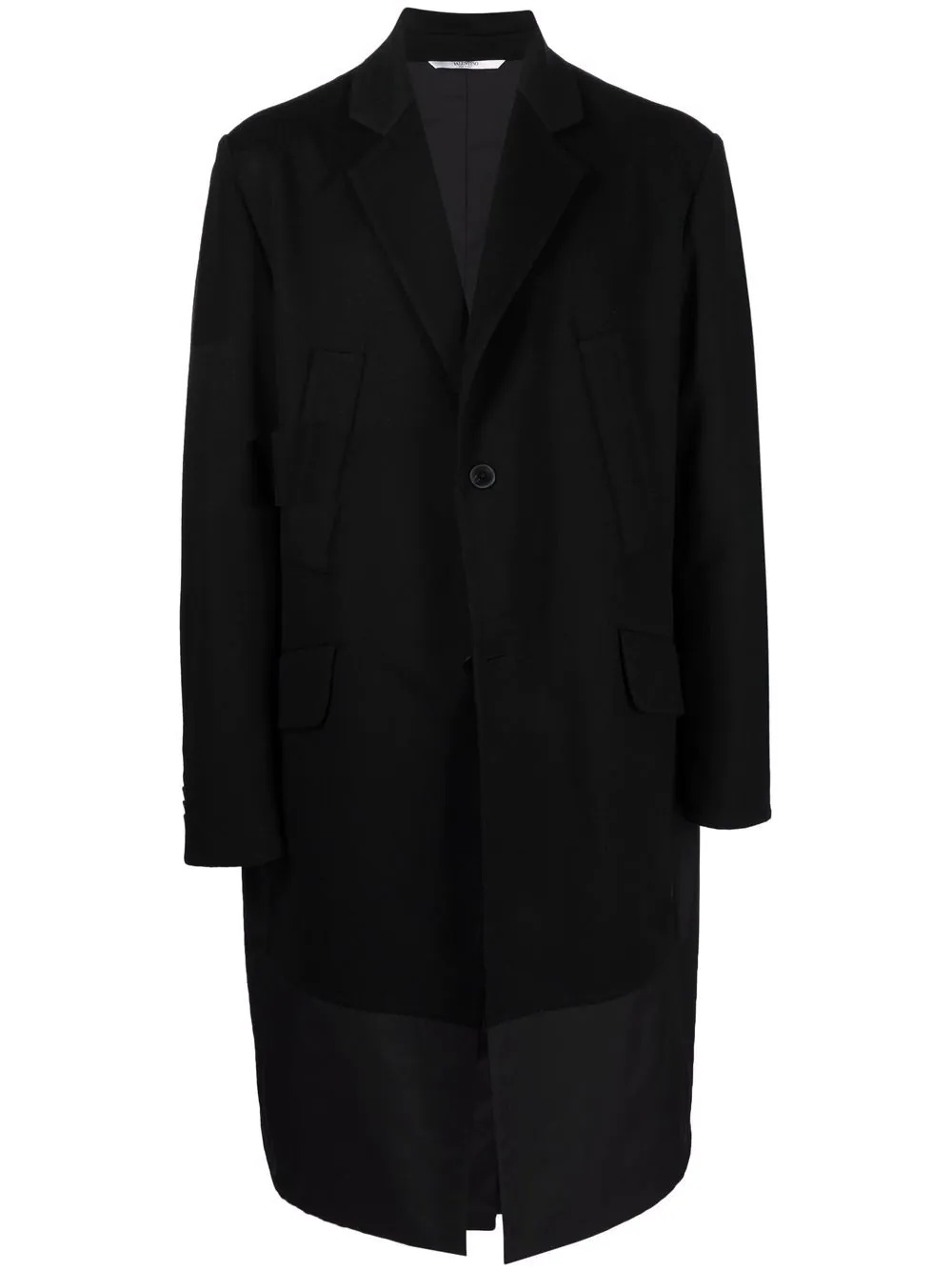 single-breasted mid-length coat - 1