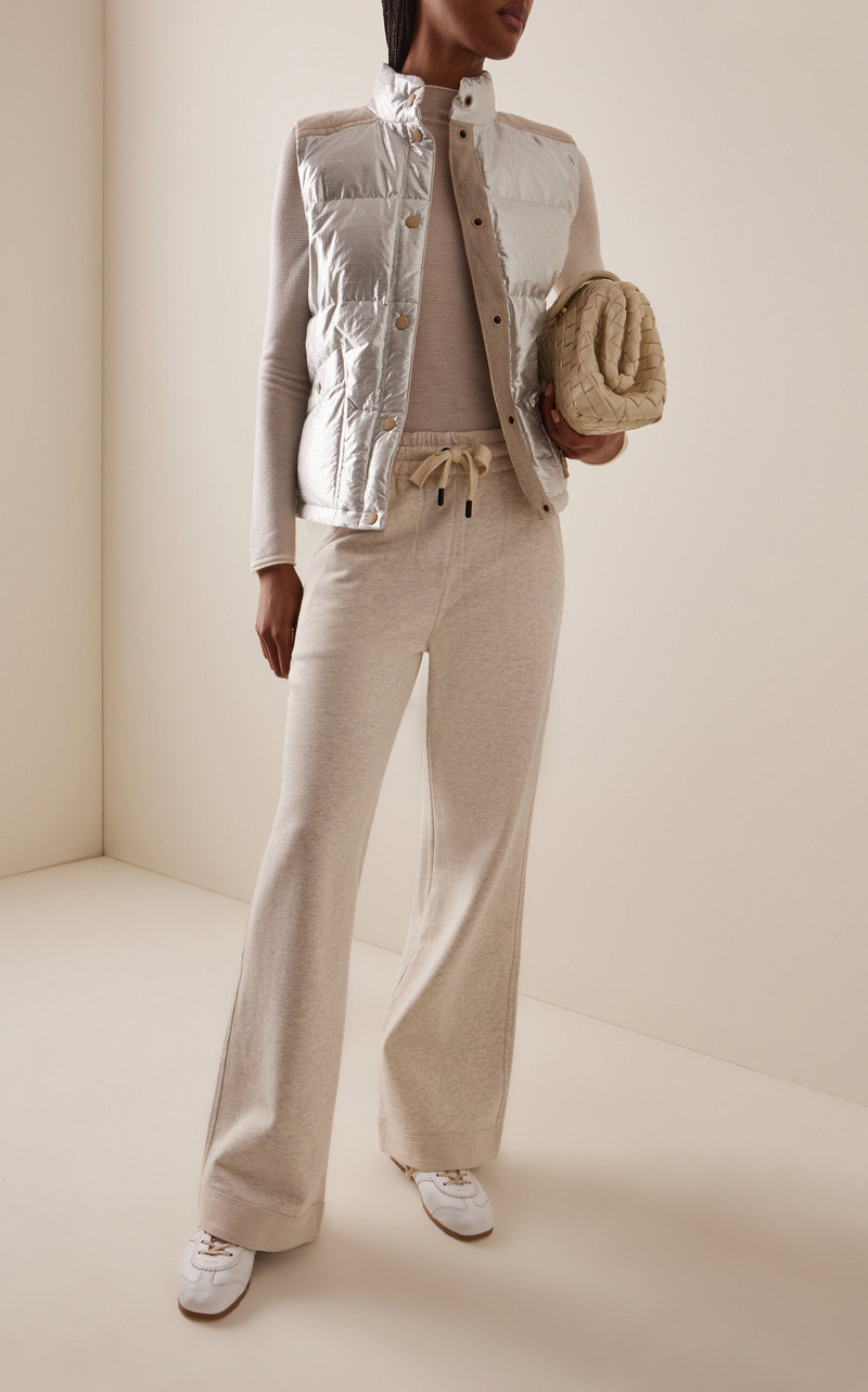 Moncler Grenoble Cotton-Linen Sweatpants ivory outlook