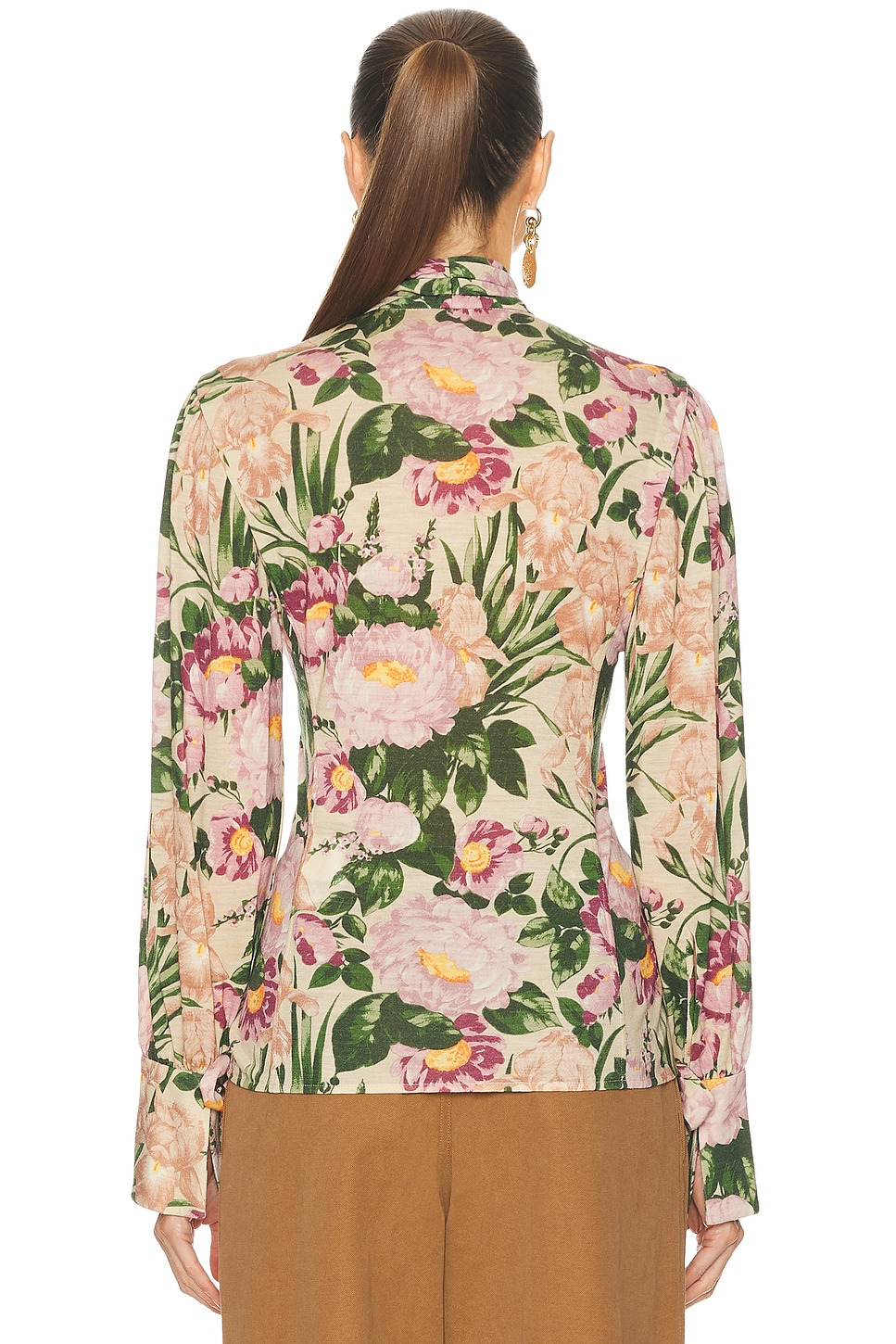 Printed Wool Jersey Top - 3
