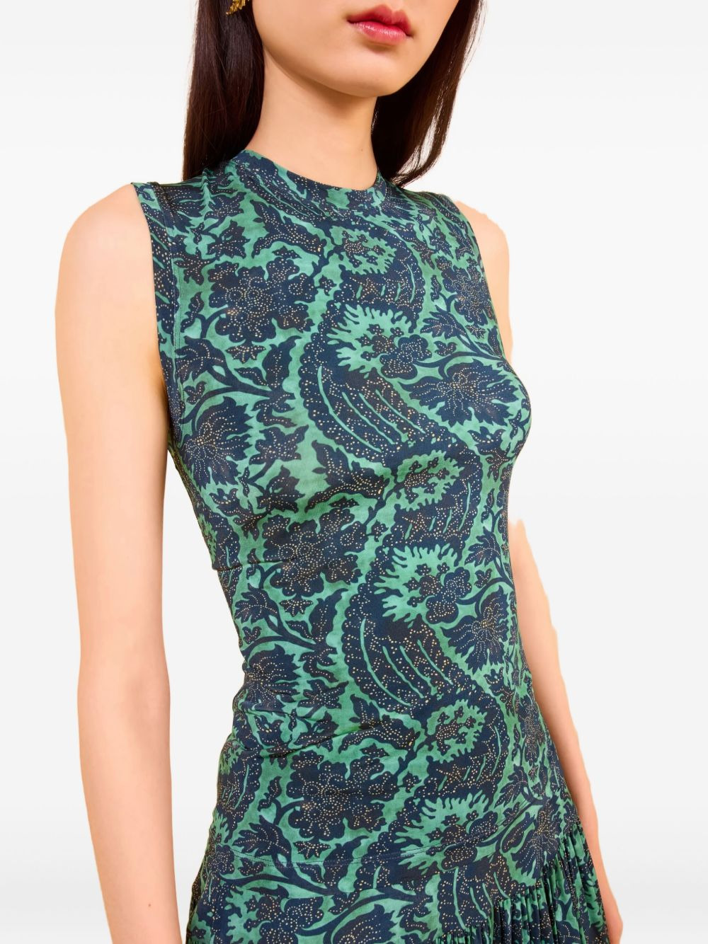 abstract-print sleeveless midi day dress - 4