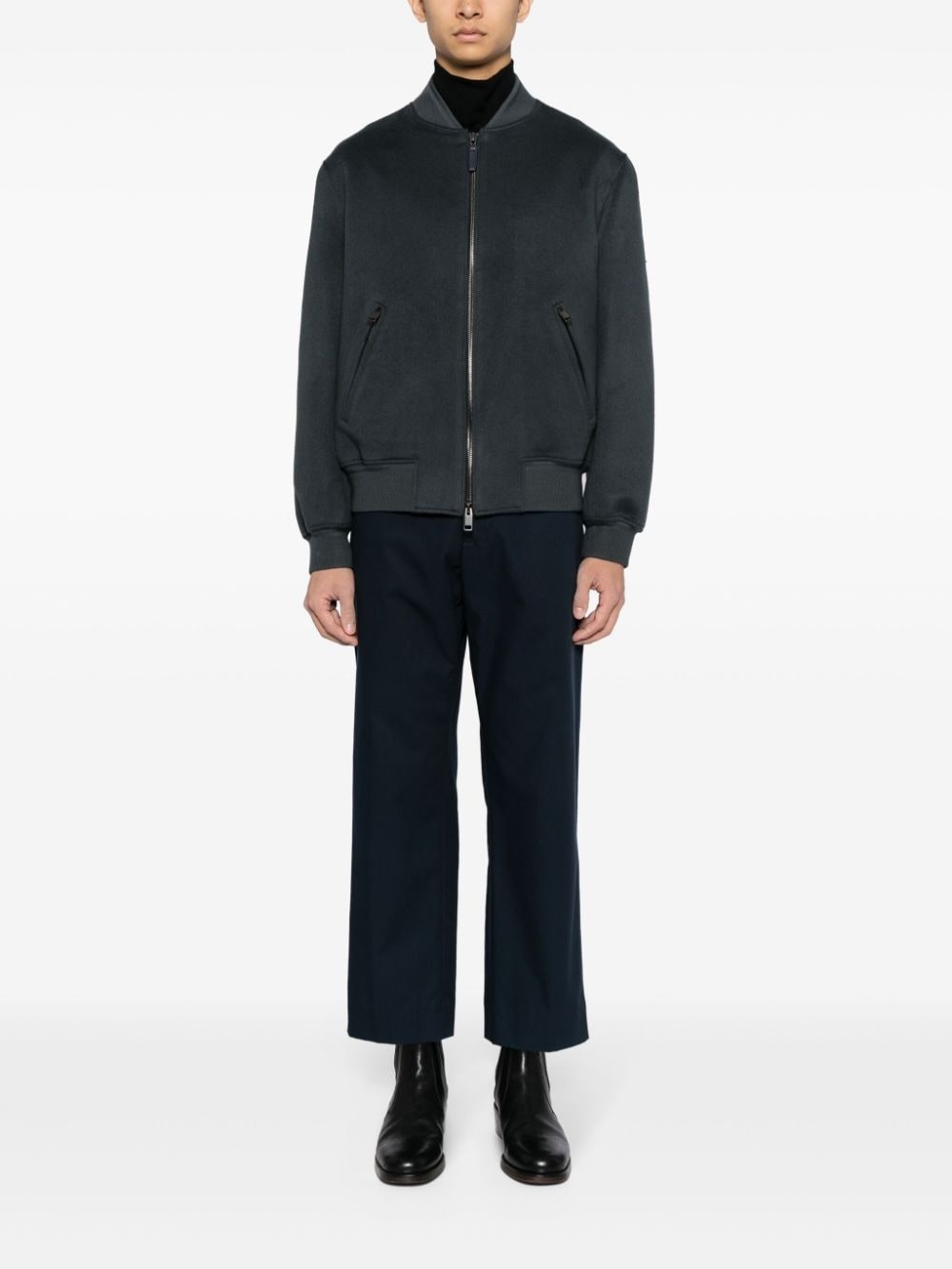two-way suede bomber jacket - 2