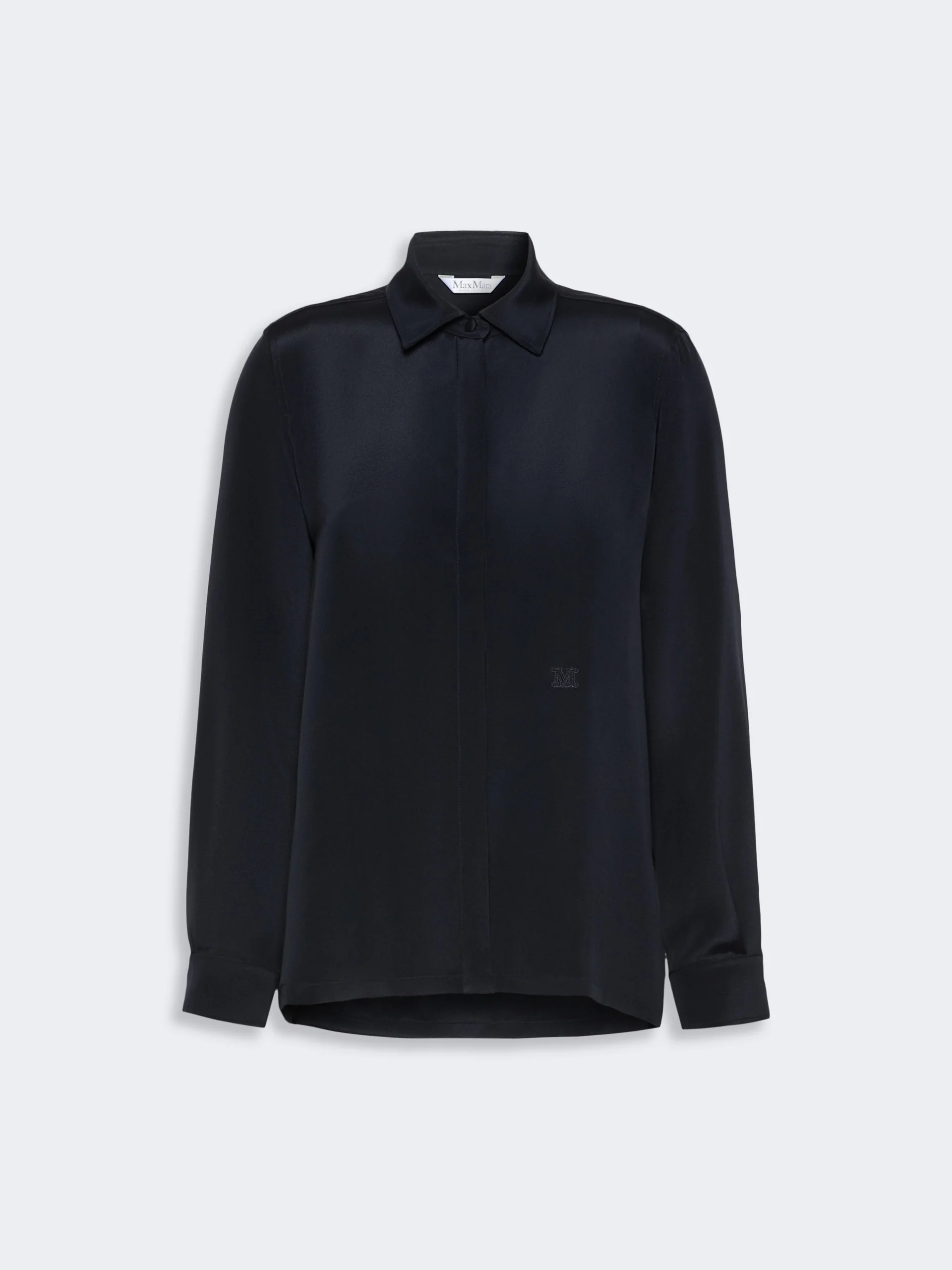 GERANIO Silk crepe de chine shirt - ULTRAMARINE - 1