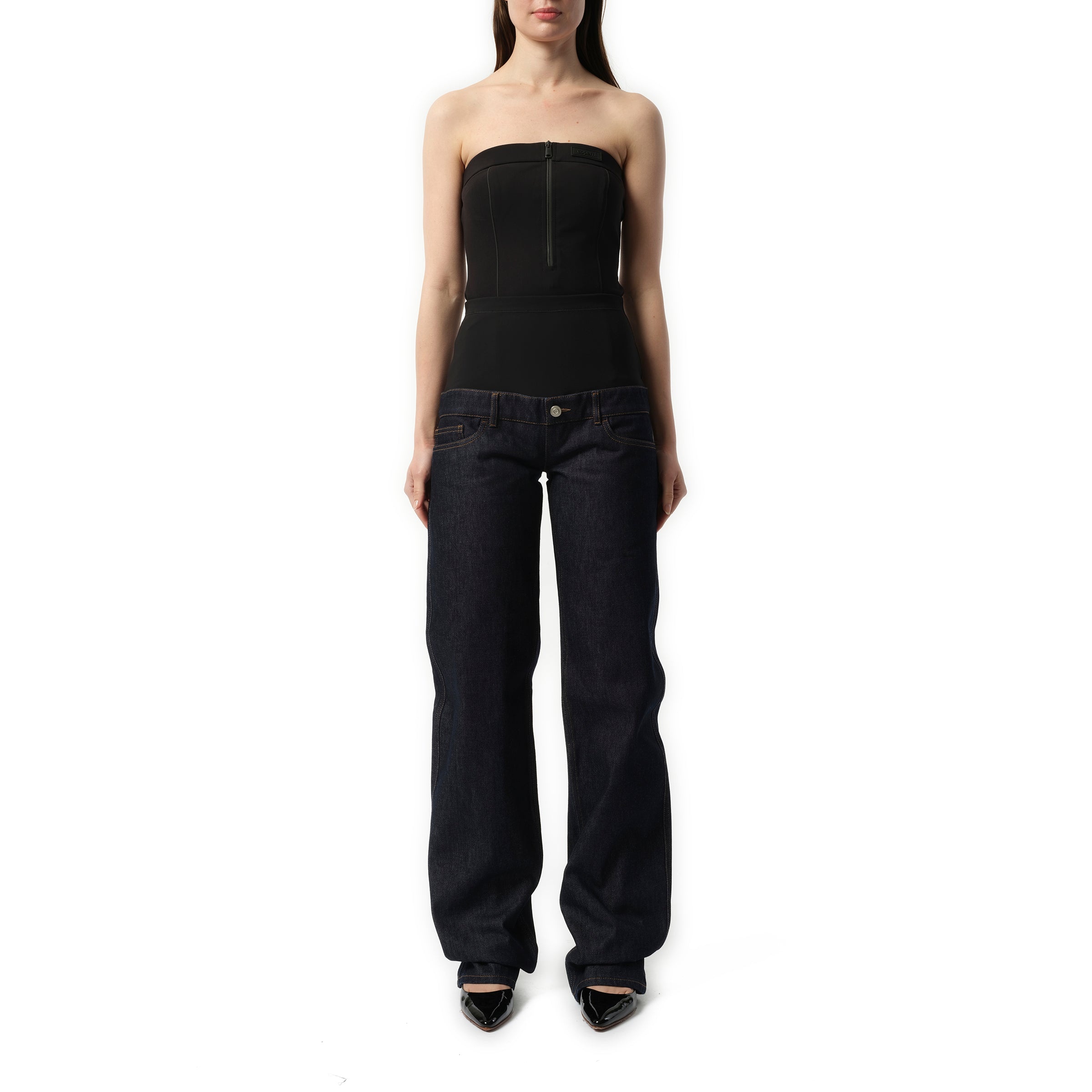 Jersey Hybrid Denim Trouser in Blue Raw - 4