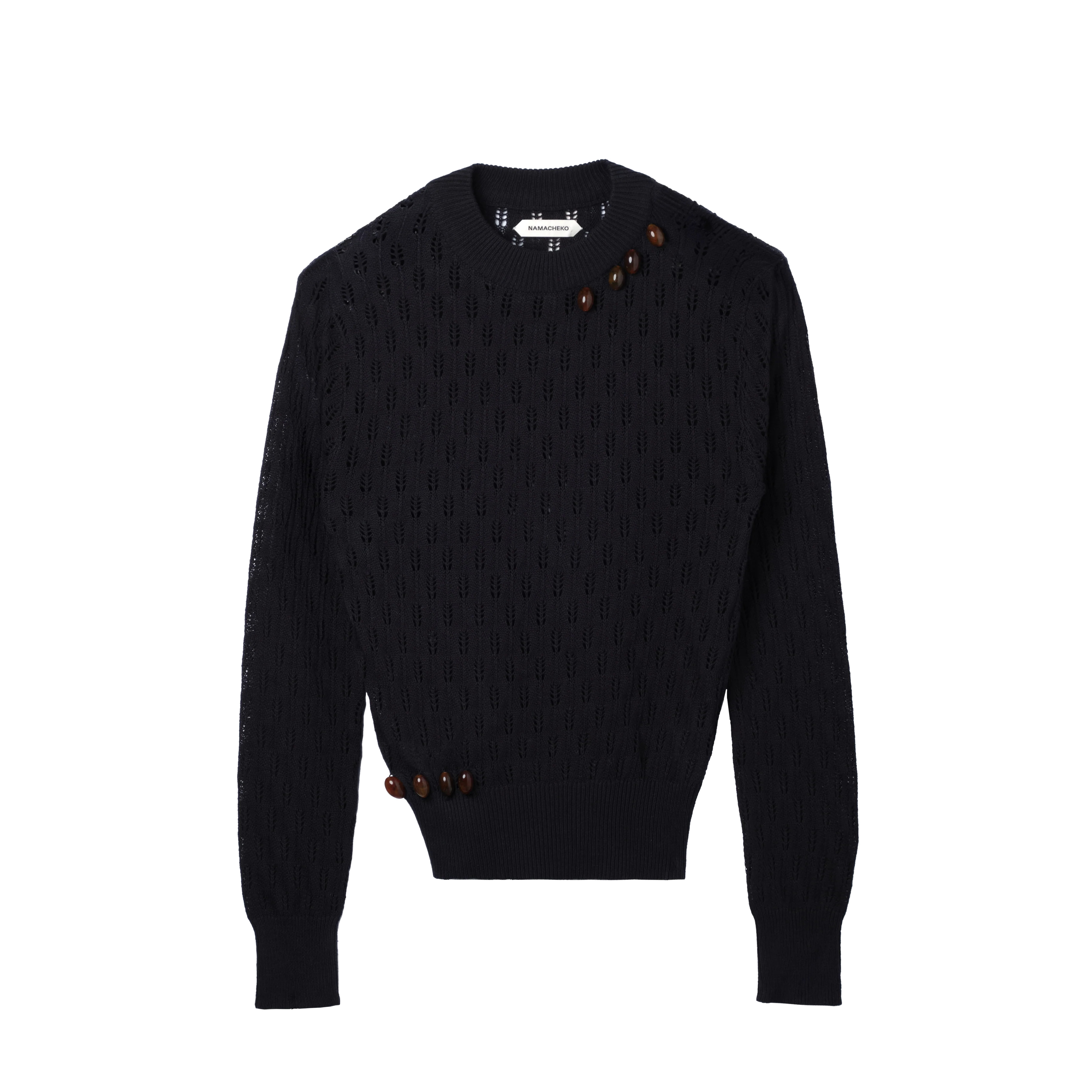 Namacheko Nissan Textured Crewneck Sweater Black - 1