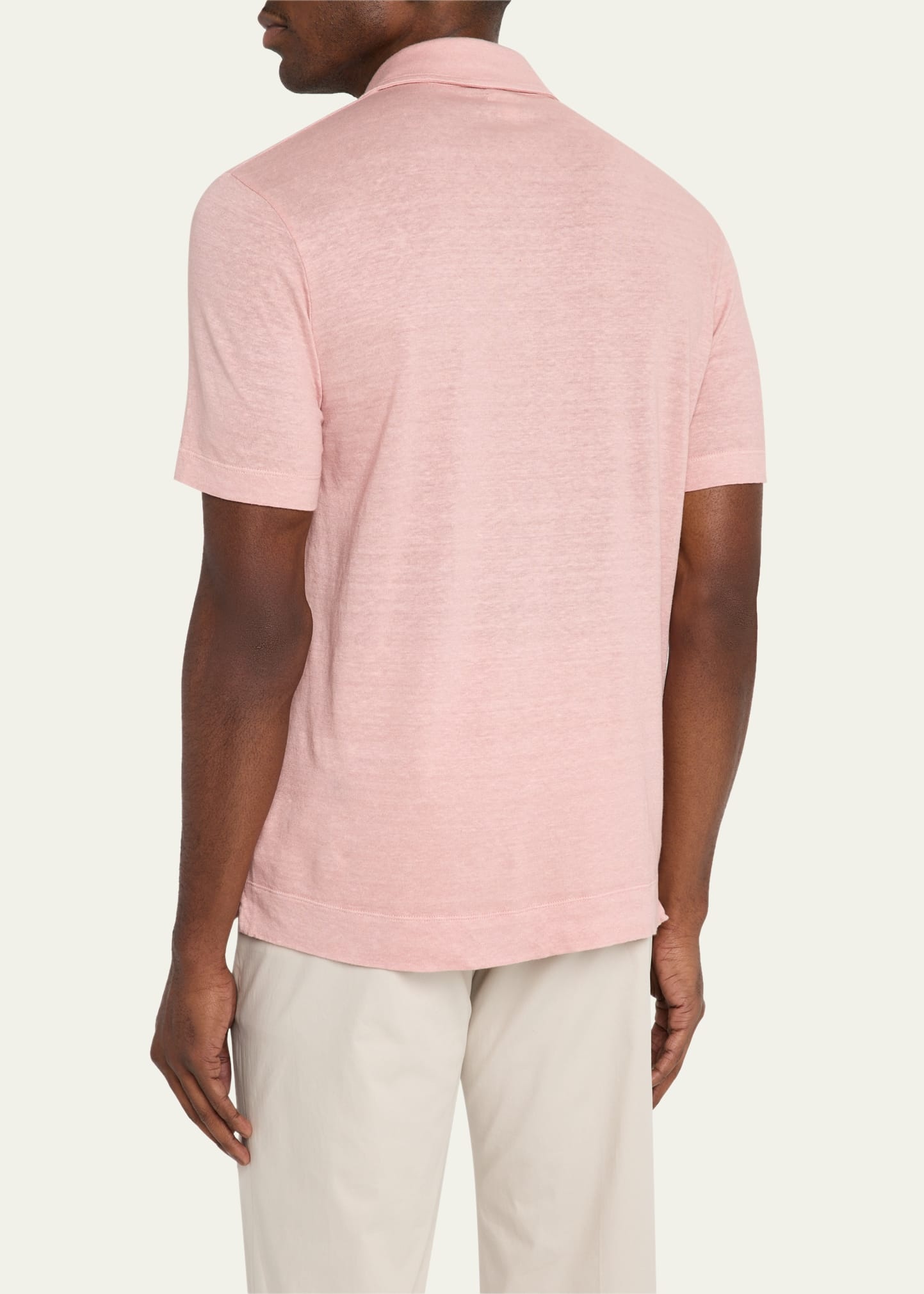 Men's Linen and Cotton Polo Shirt - 3