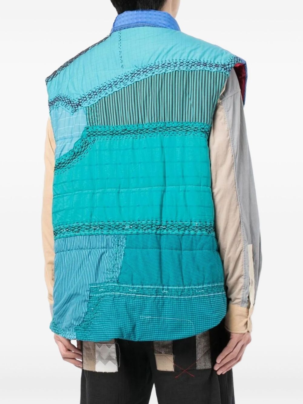 Teddy patchwork padded gilet - 4