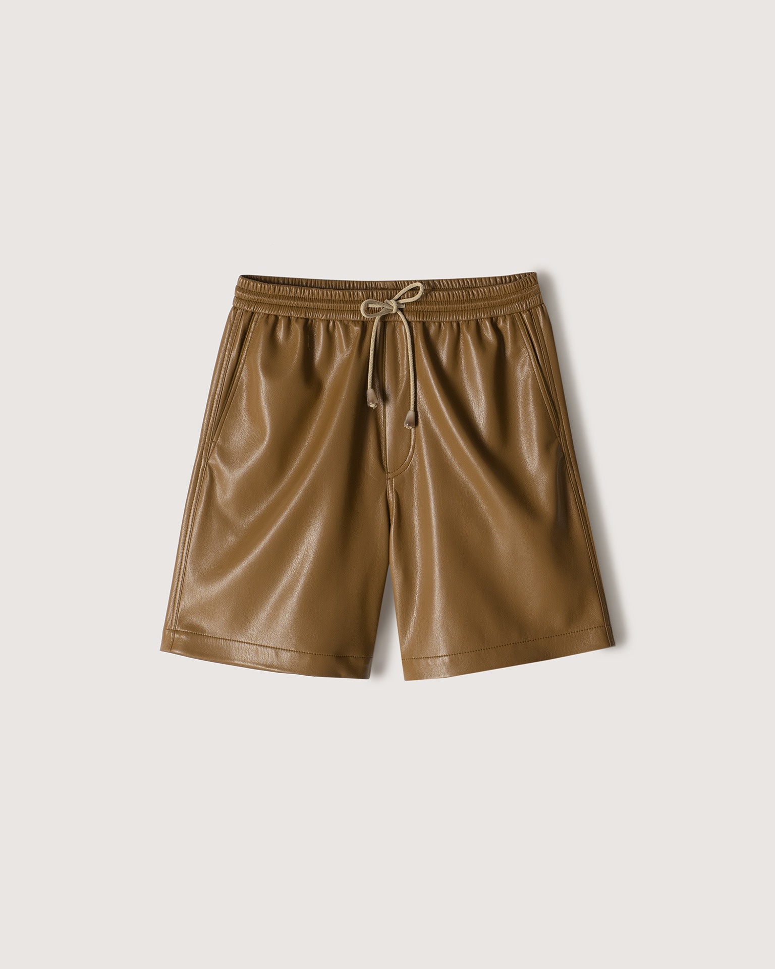 DOXXI - Vegan leather shorts - Curry - 1