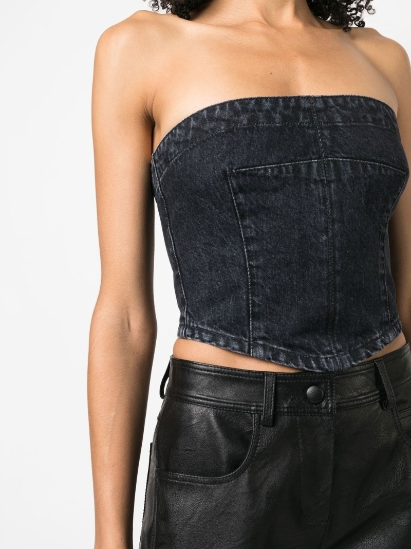 denim bustier crop top - 5