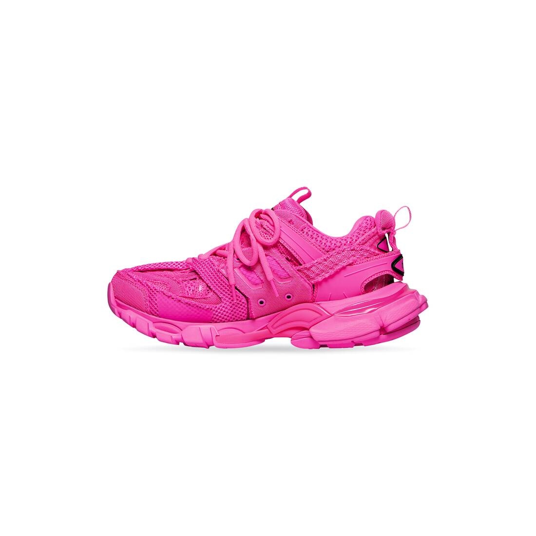 Women's Track Sneaker In Full Mesh in Fluo Pink - 4