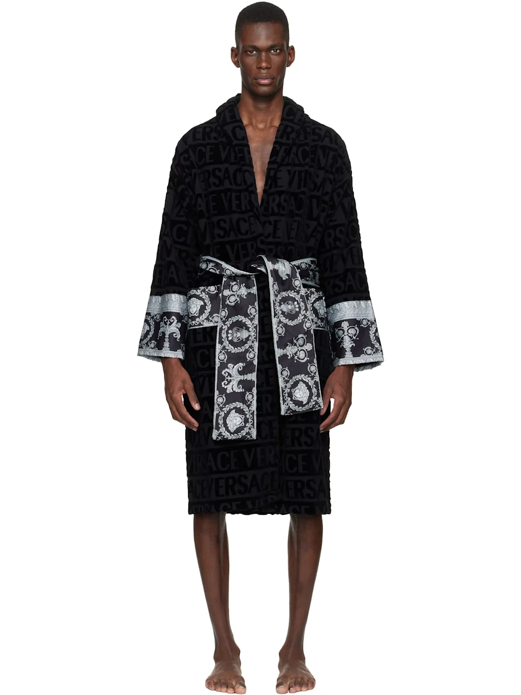 Black 'I Heart Baroque' Bathrobe - 1