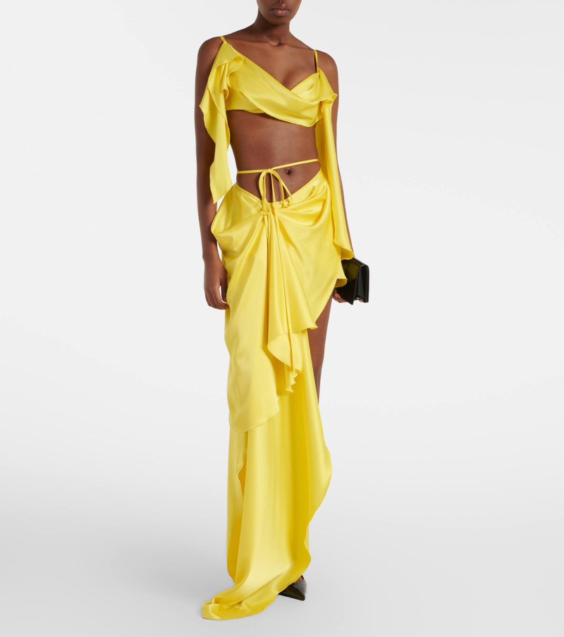 David Koma Draped satin top and skirt set outlook