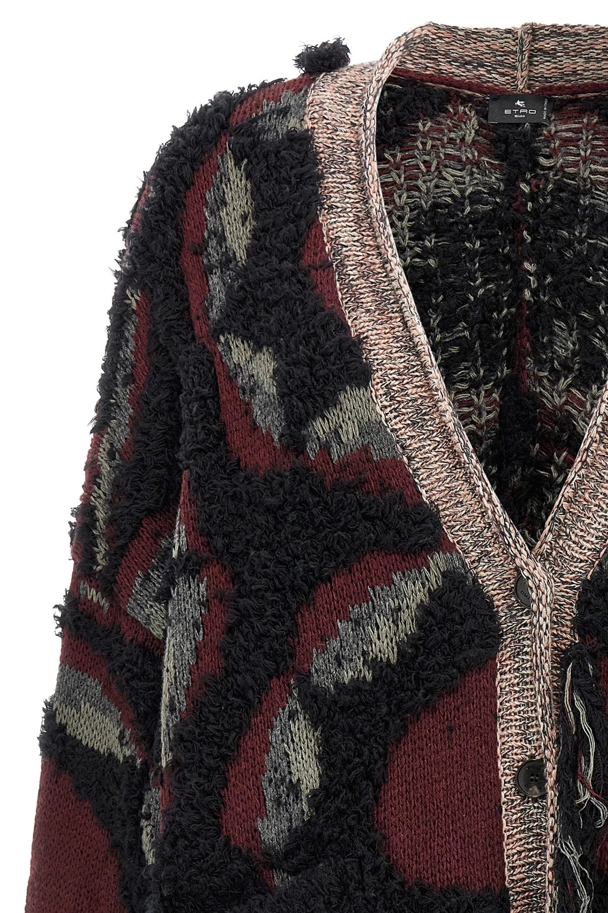 Fringed oversized cardigan - 4