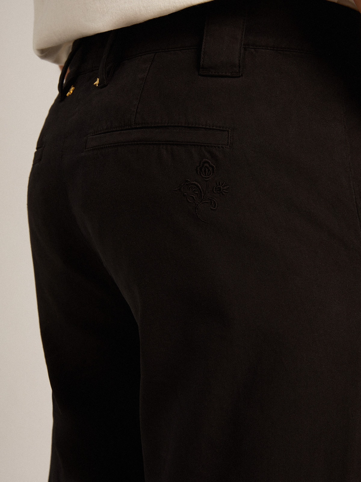 Men's black cotton chinos - 5