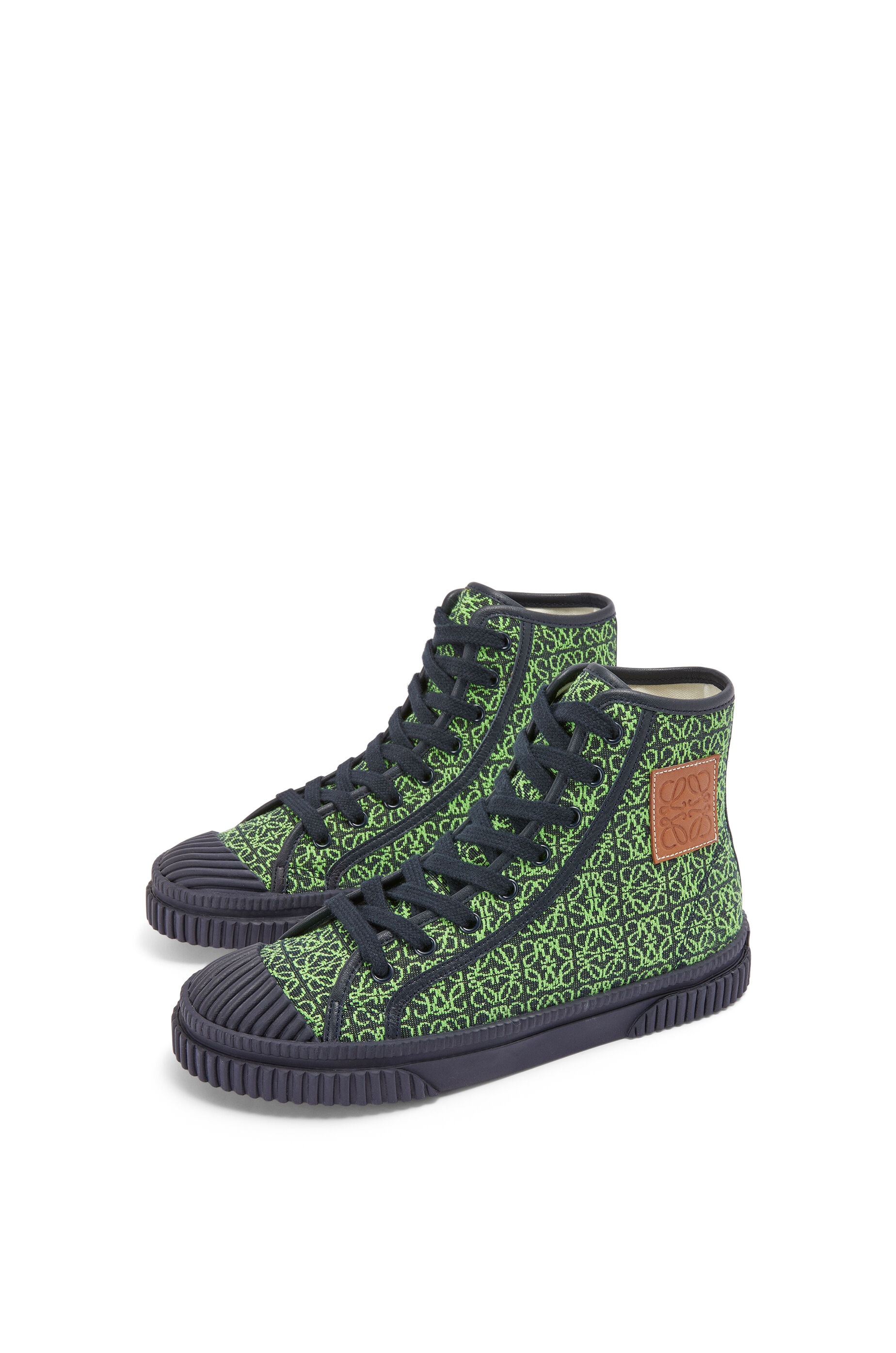 High top sneaker in Anagram jacquard and calfskin - 2