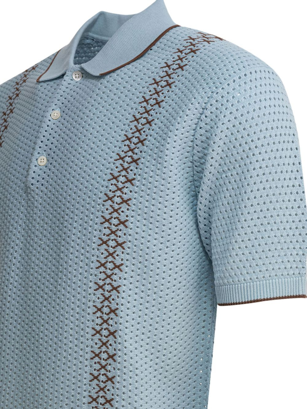 embroidered eyelet polo shirt - 4