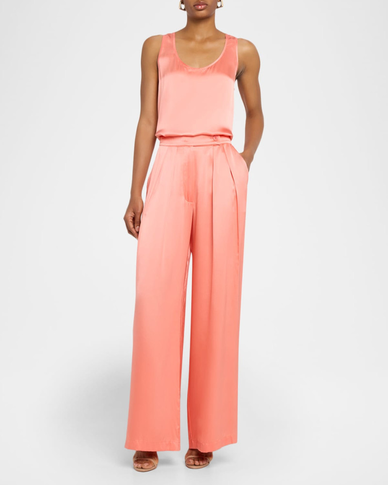 SABLYN Brooke Pleated Silk Trousers outlook