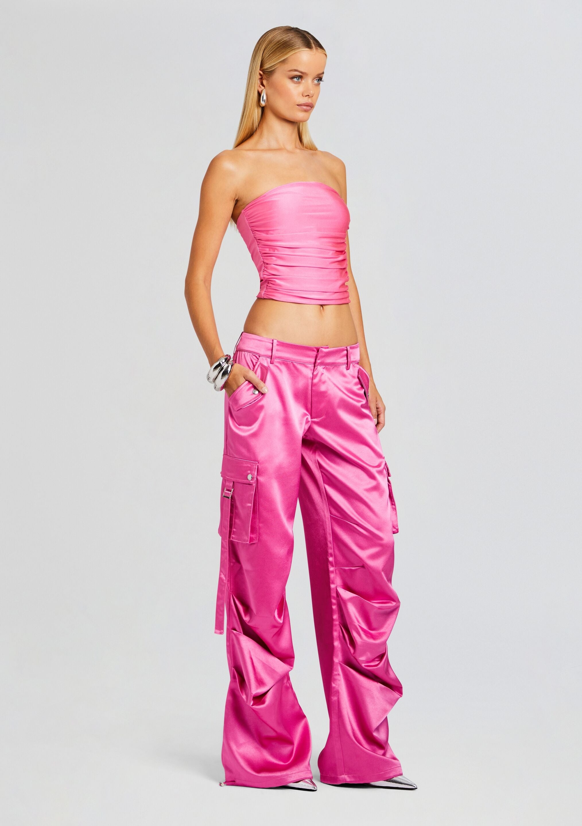 LAI SATIN CARGO PANT - 3