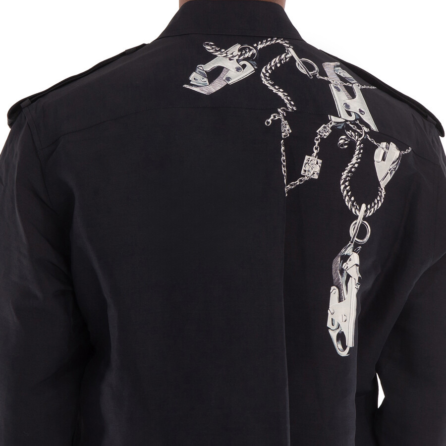 Burberry Long Sleeve Knight-Hardware Printed Shirt - 4