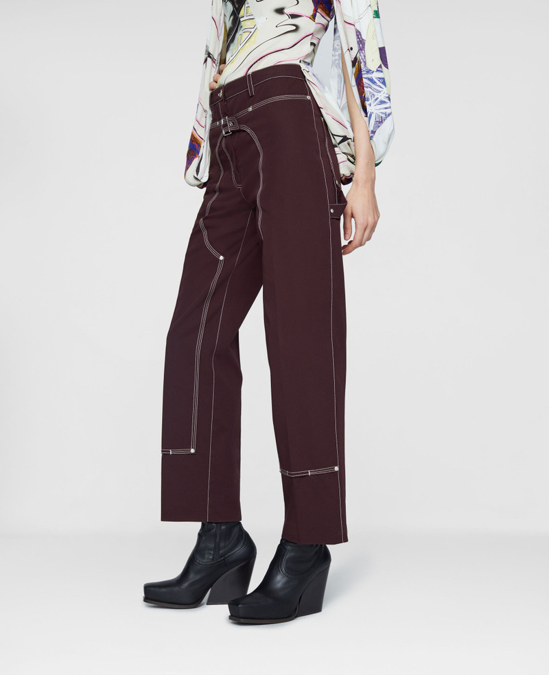 Contrast Stitch Cotton Workwear Cargo Trousers 4
