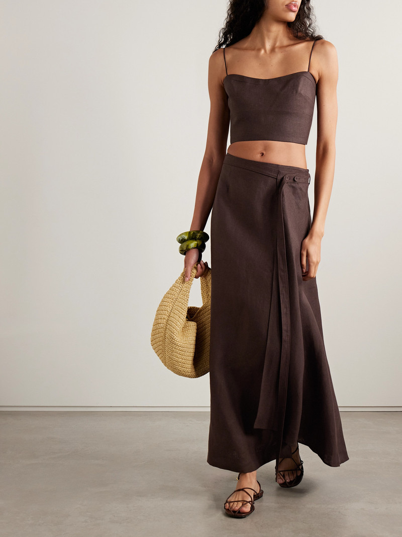 ADAM LIPPES Bruna Linen Maxi Wrap Skirt outlook