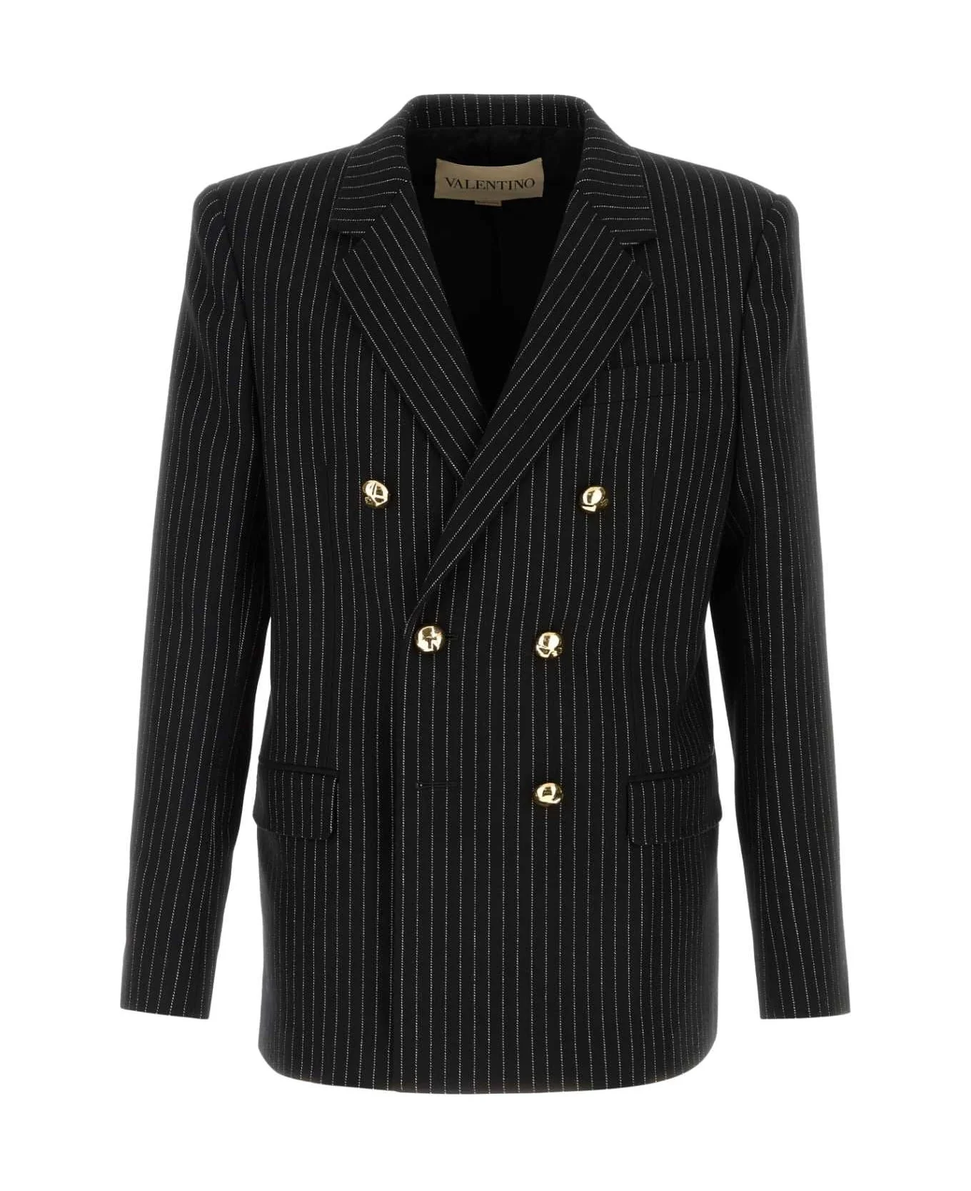 Embroidered Wool Blend Blazer - 1
