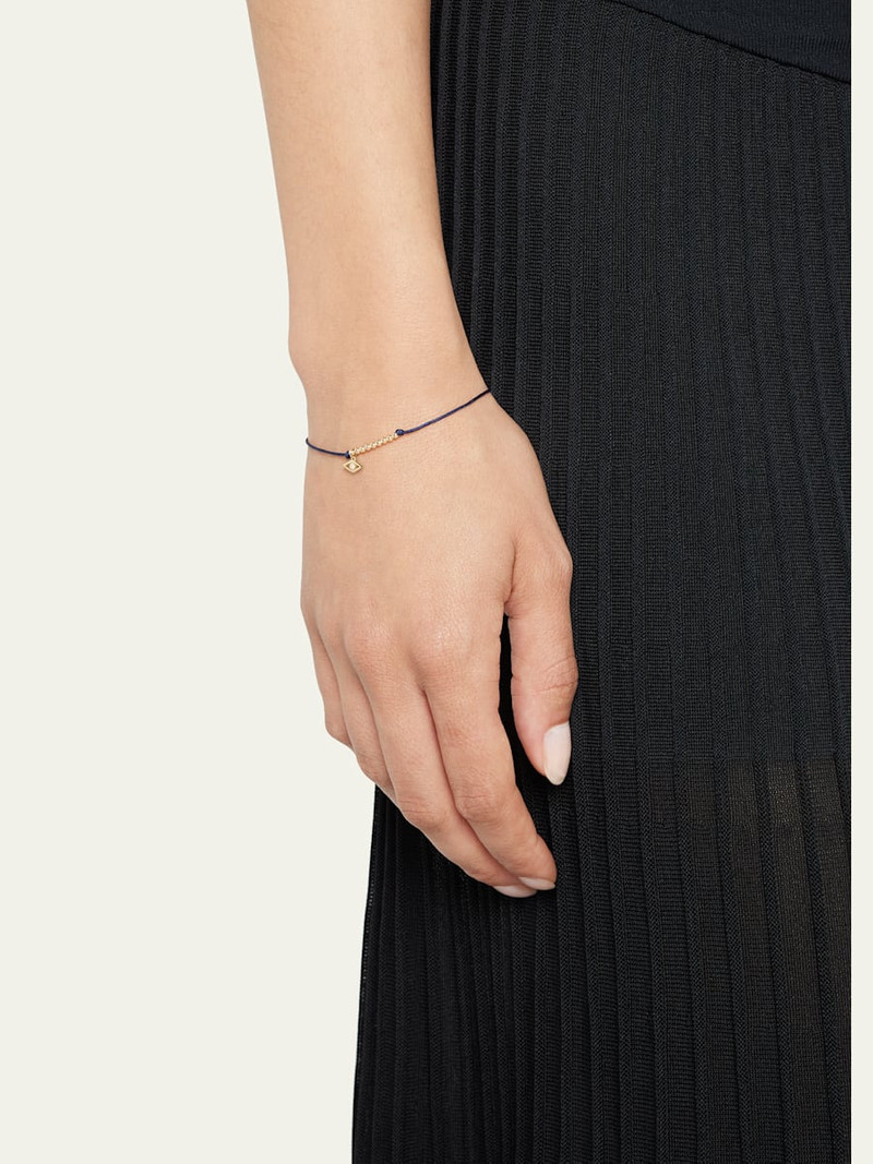 SYDNEY EVAN Diamond Evil Eye Pull-Cord Bracelet outlook