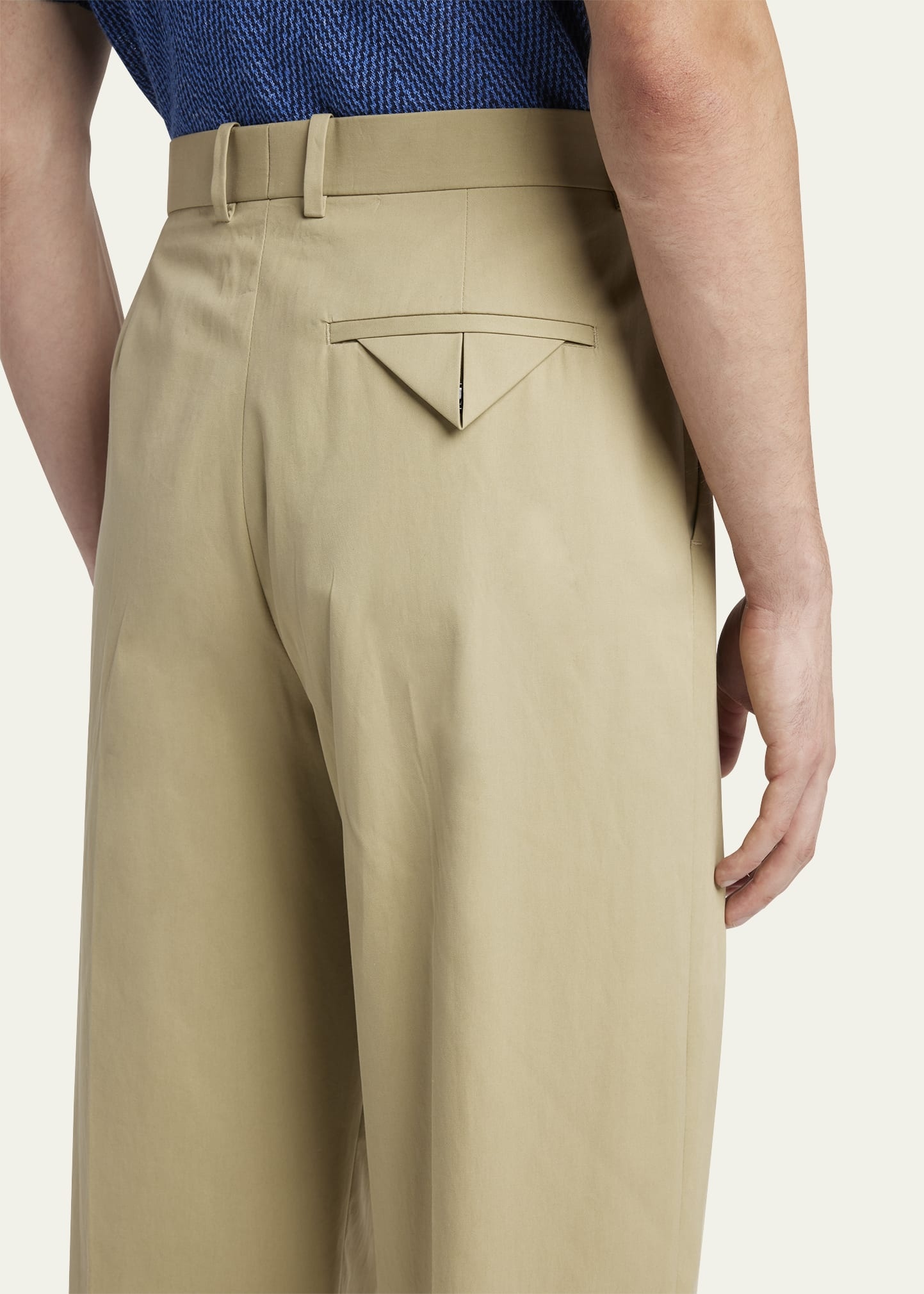 Men's Light Cotton Pleated Trousers - 5