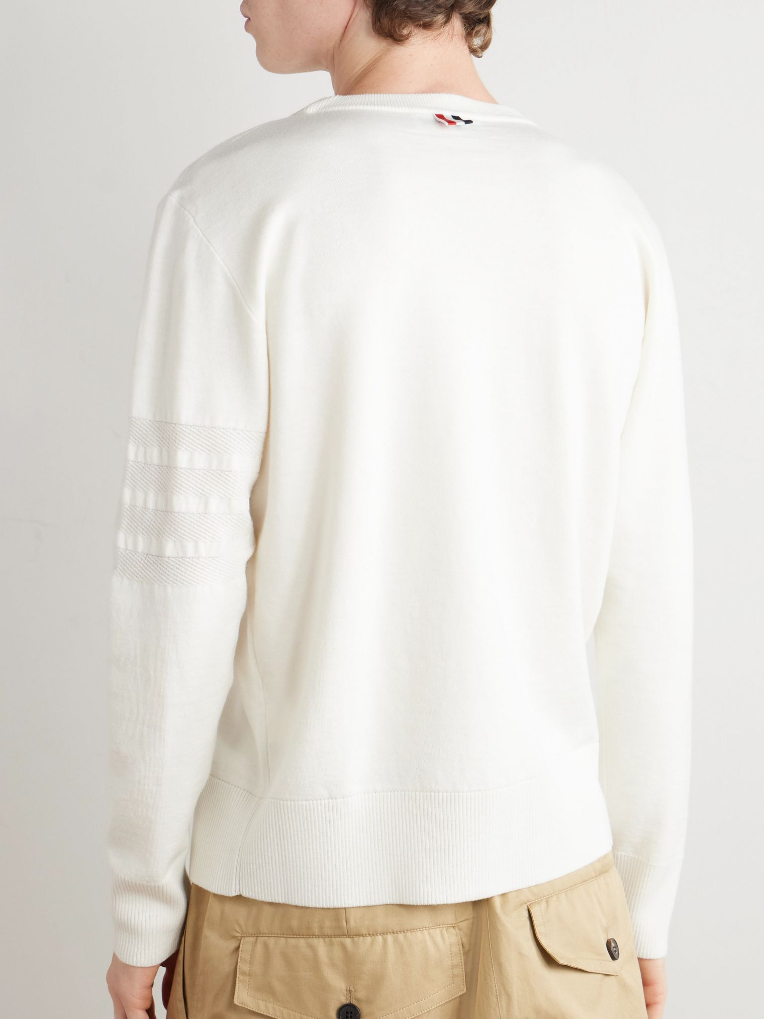 Jacquard-Trimmed Virgin Wool-Blend Sweater White - 3