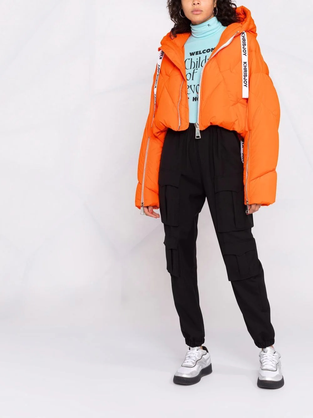 cropped feather-down puffer jacket - 2