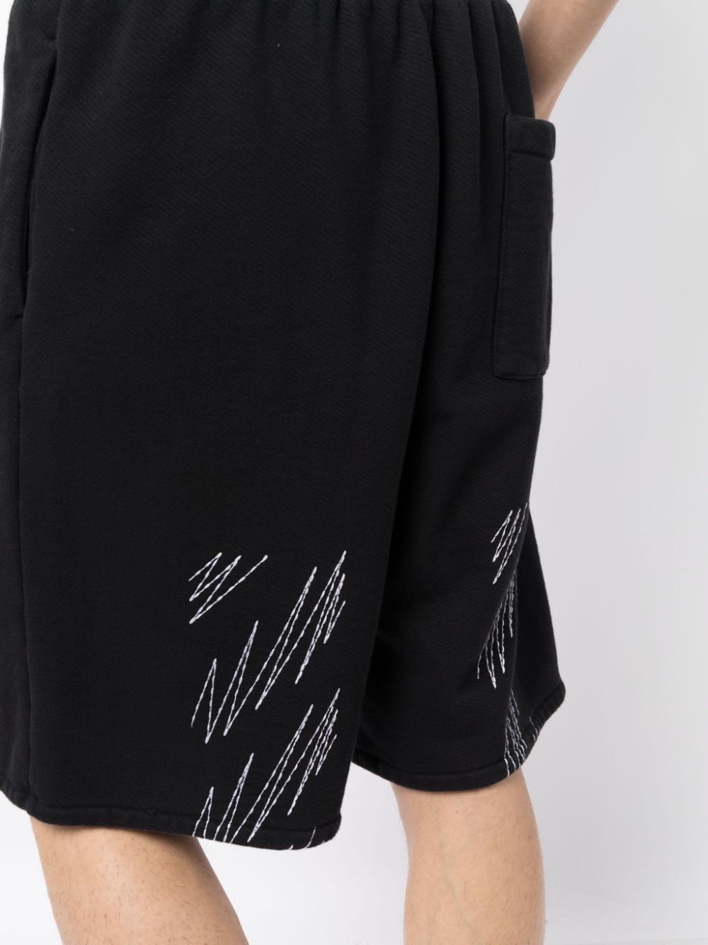 Stitch Diag cotton track shorts - 5