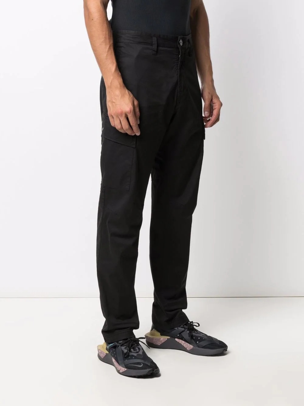 logo patch cargo trousers - 3