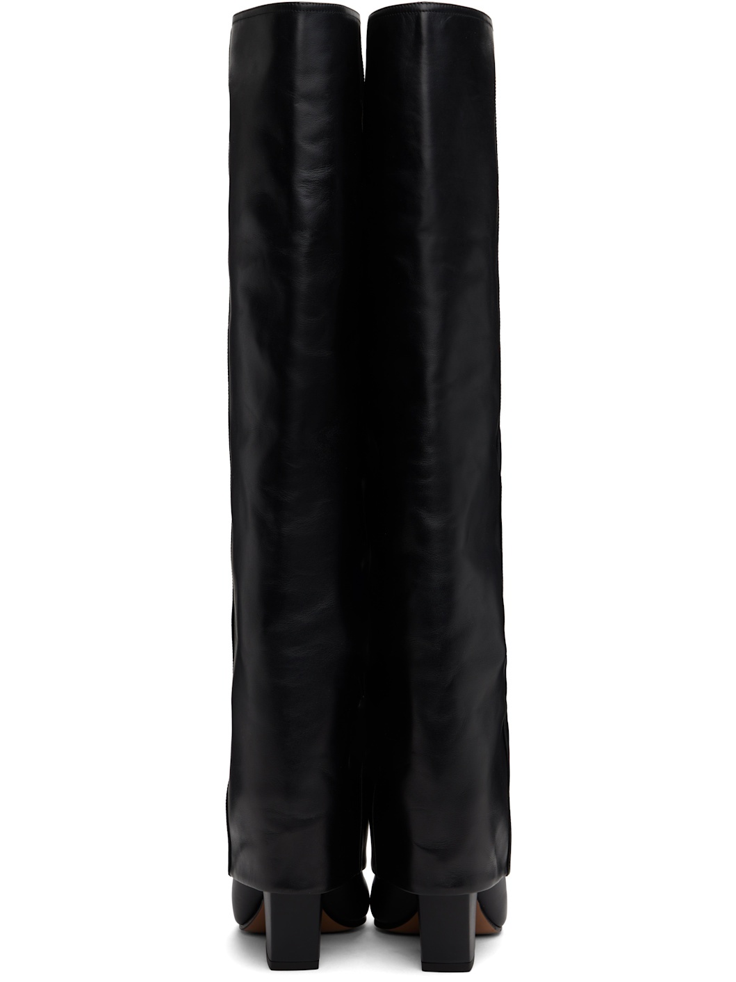 Black Jane Fold Over Tall Boots - 2