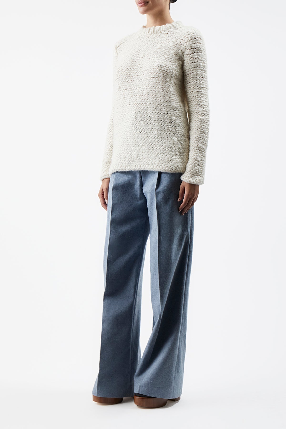 Larenzo Sweater in Ivory Welfat Cashmere - 3