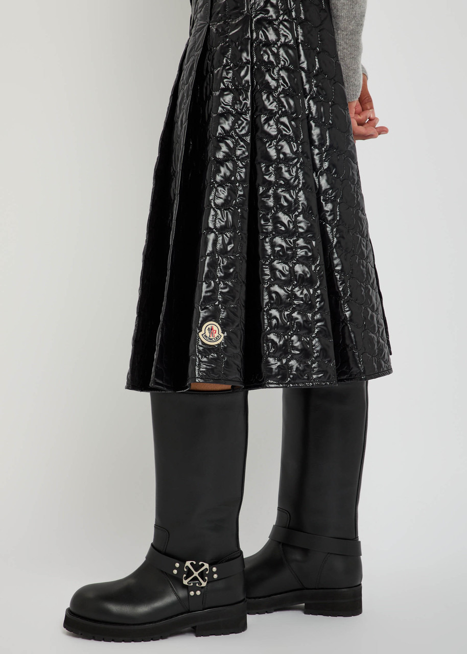 Moncler Gonna Quilted Pleated Shell Midi Skirt - 5